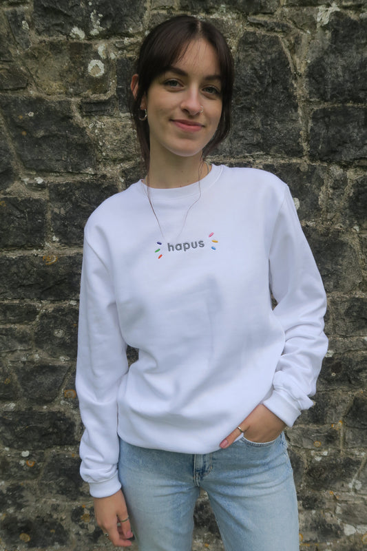Sweatshirt - Hapus / Happy - White