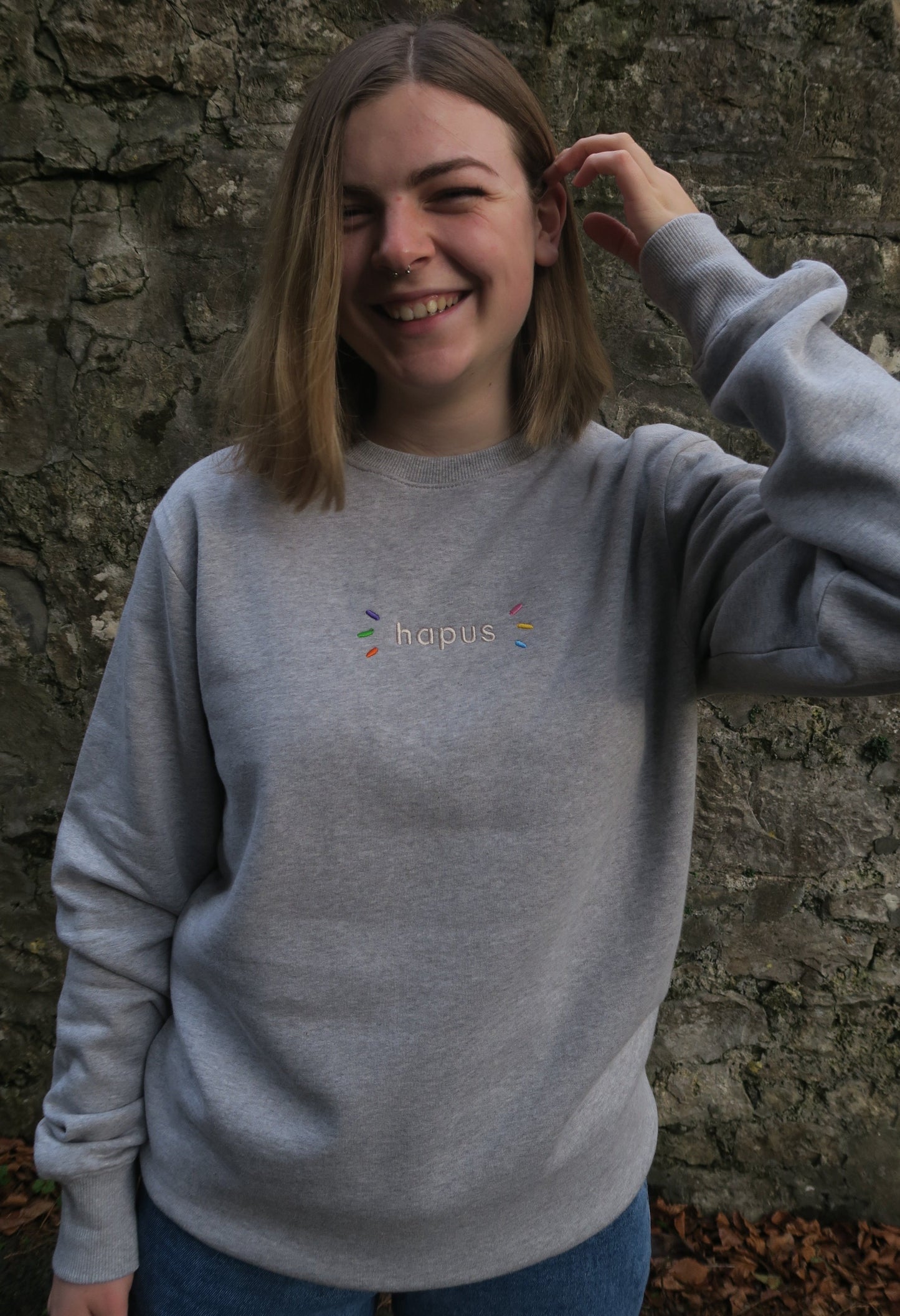 Sweatshirt - Hapus / Happy - Grey
