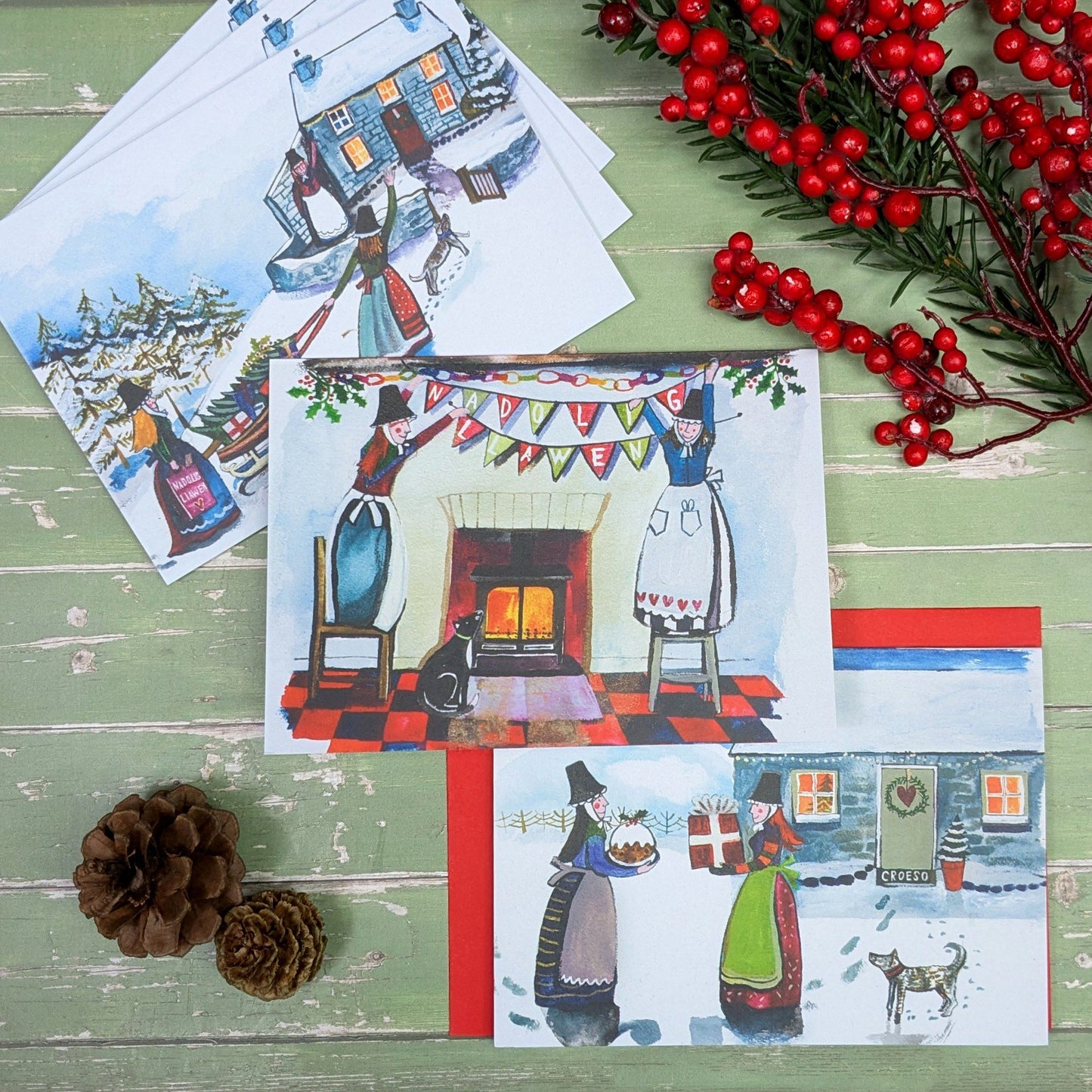 Christmas Cards - Welsh Ladies - Set of 5