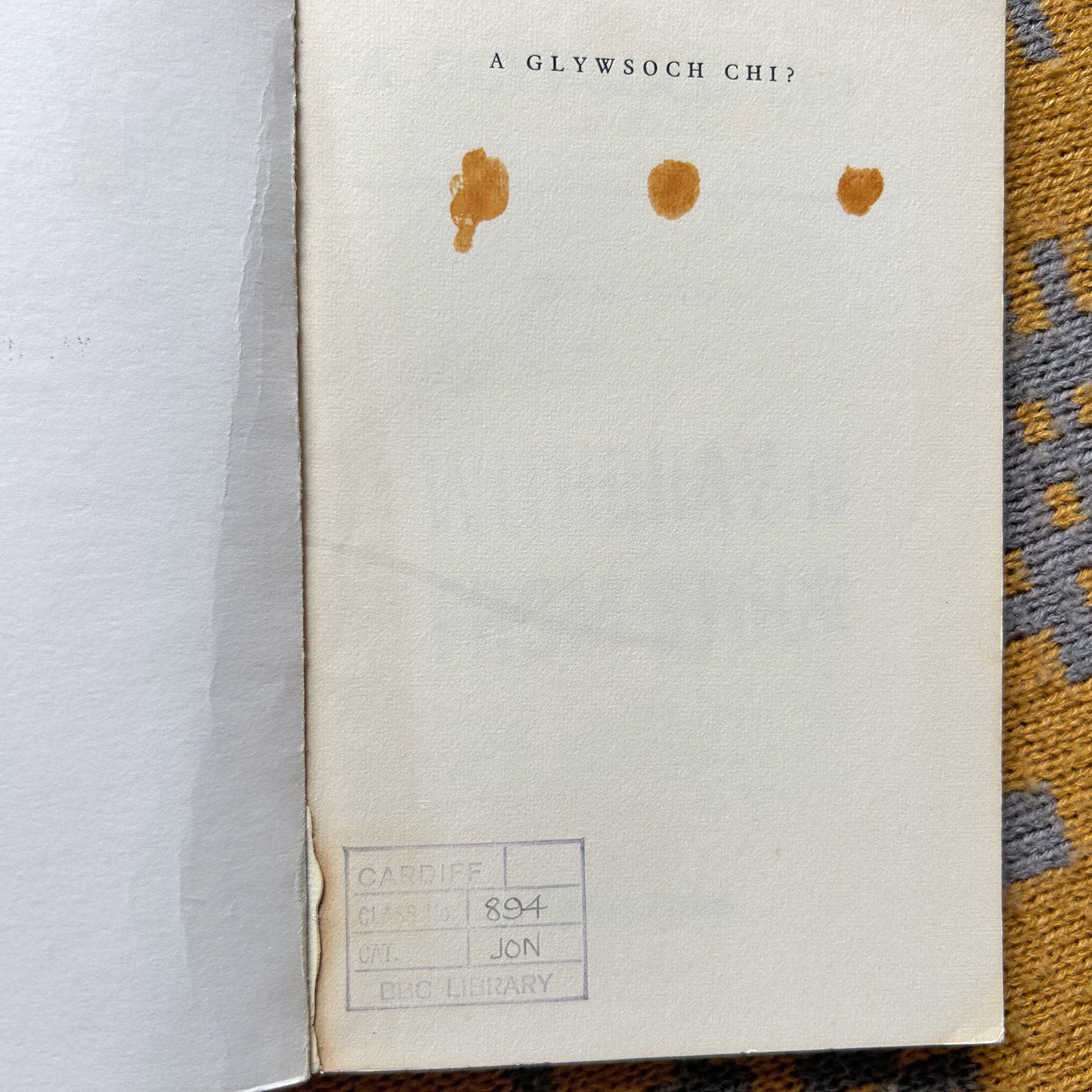 A Glywsoch Chi? - Idwal Jones - 1978 (Preloved)