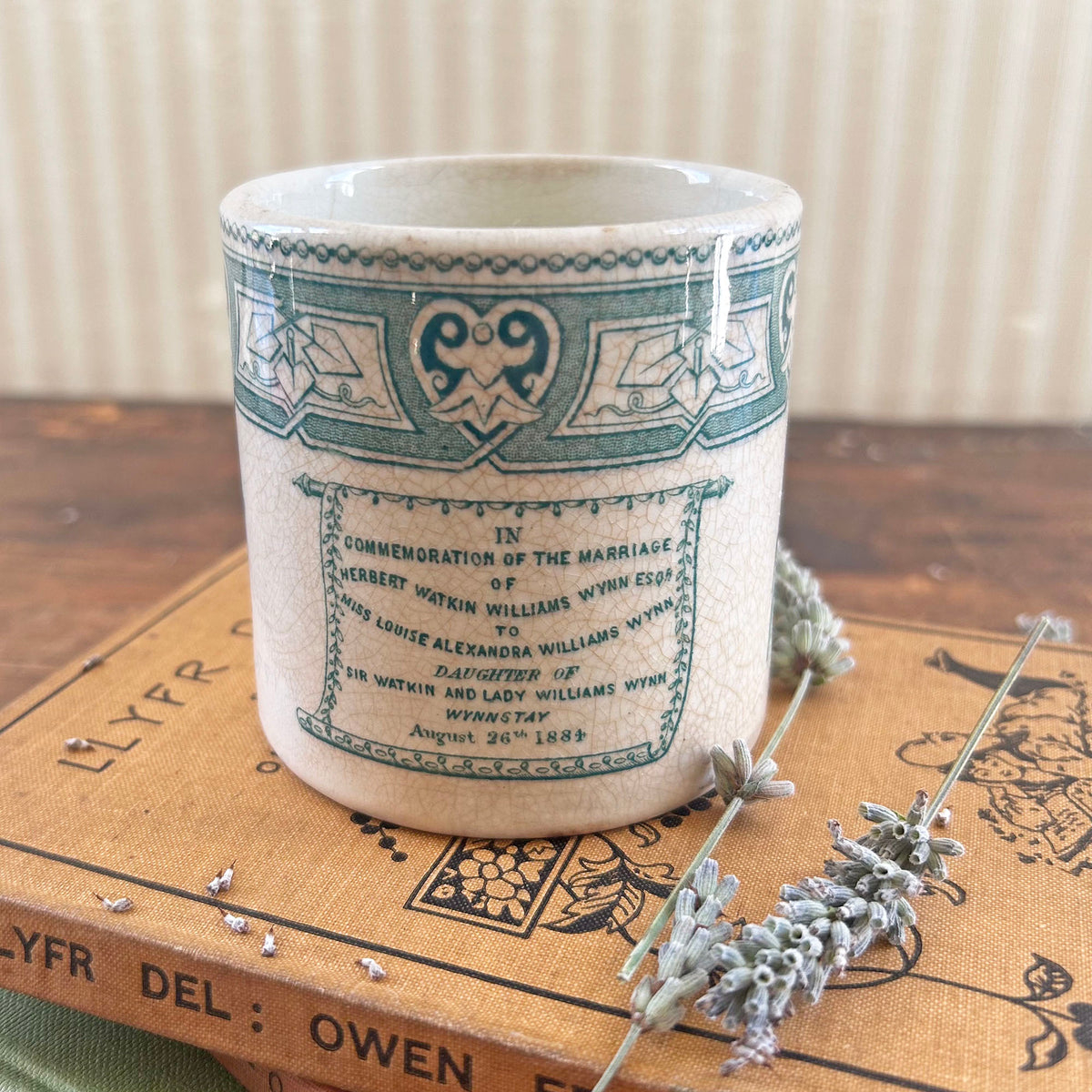 Antique Mug - Welsh Commemorative Marriage - 1884 (Preloved)