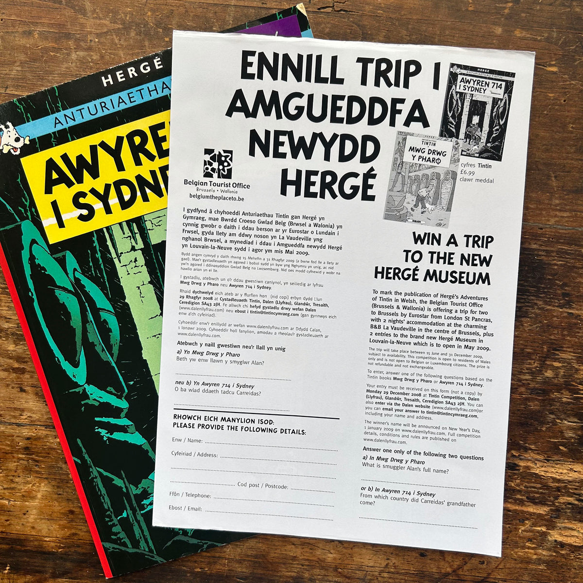 Anturiaethau Tintin - Awyren 714 I Sydney - Signed by Michael Farr (Preloved)