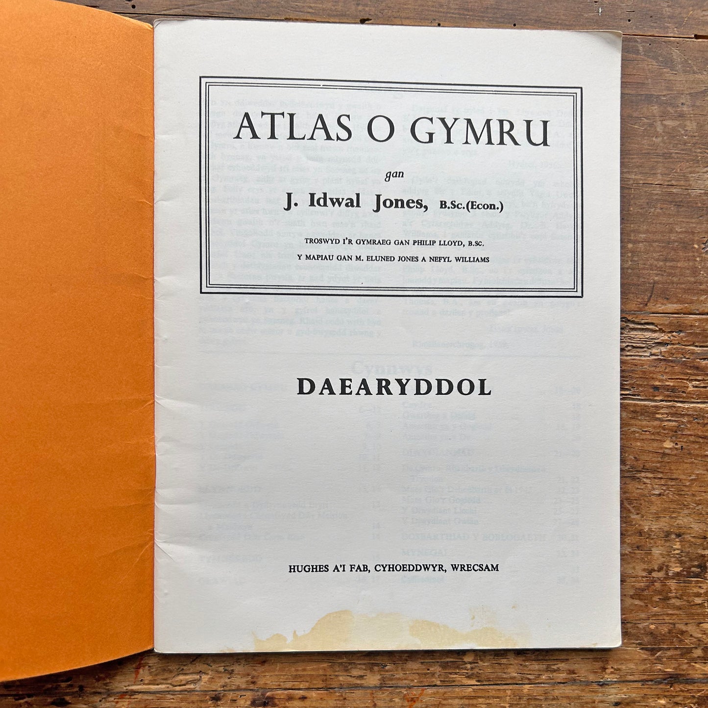Atlas o Gymru - Vintage Atlas of Wales (Preloved)