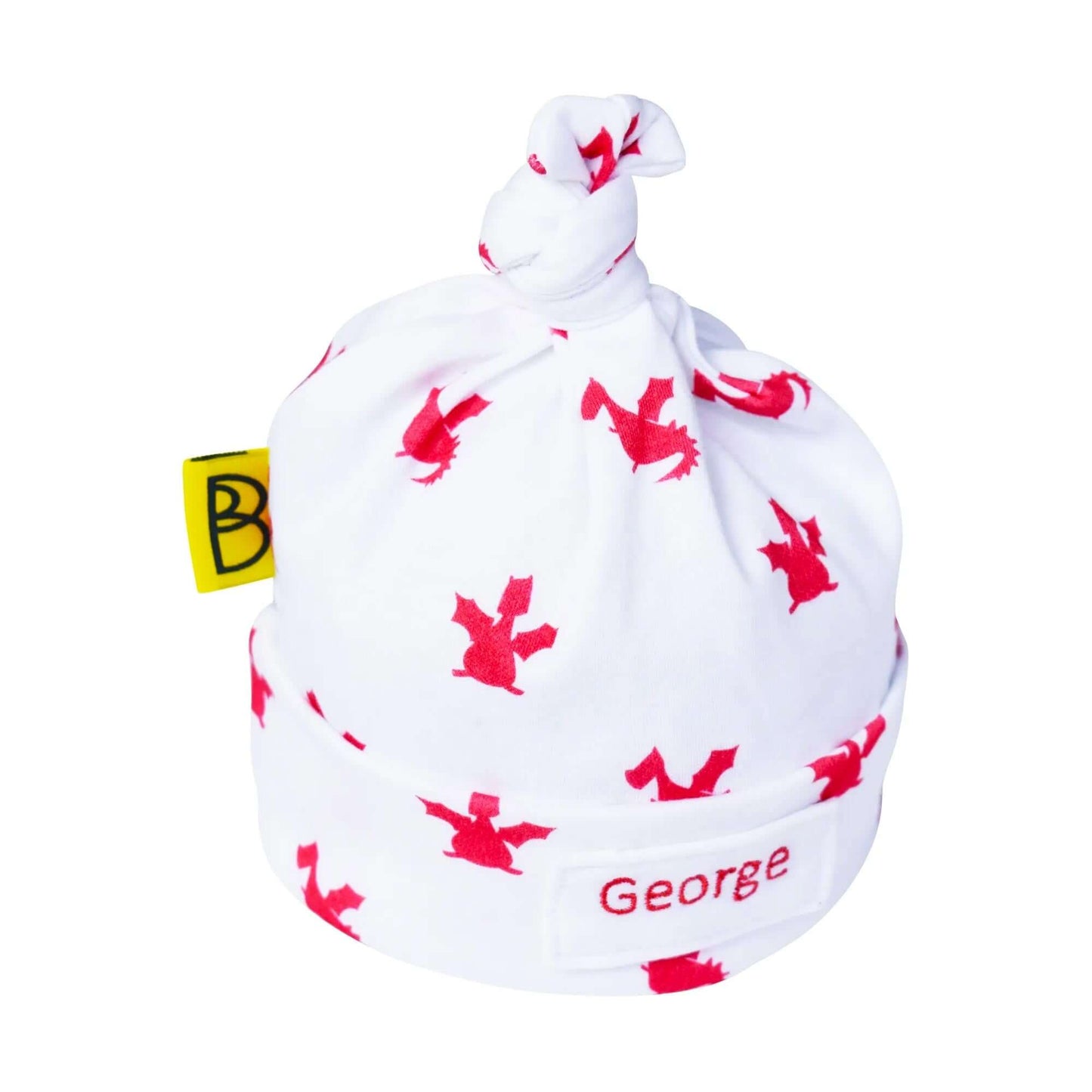 Baby Gift Set - Organic Hat Dribble Bib – Red Dragon - Personalised