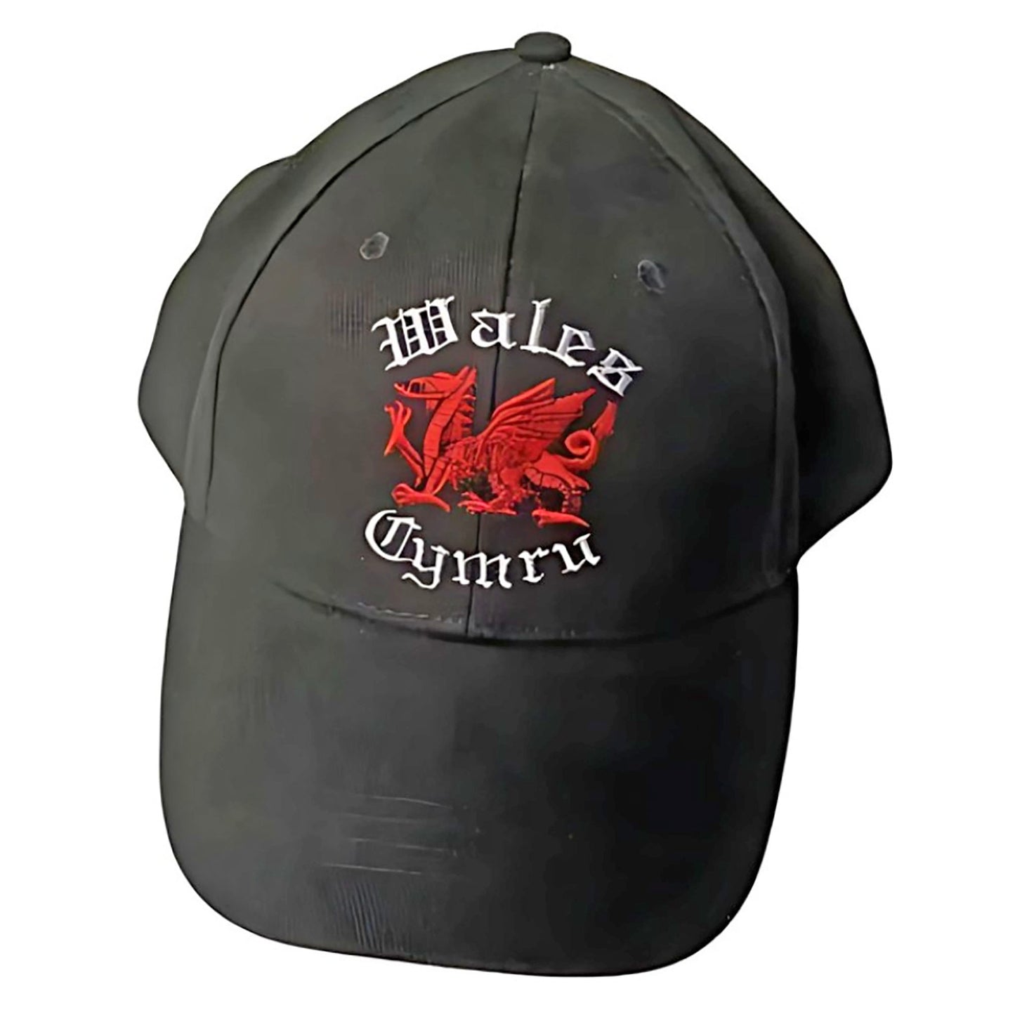 Baseball Cap / Hat - Welsh Dragon - Black - Cymru / Wales