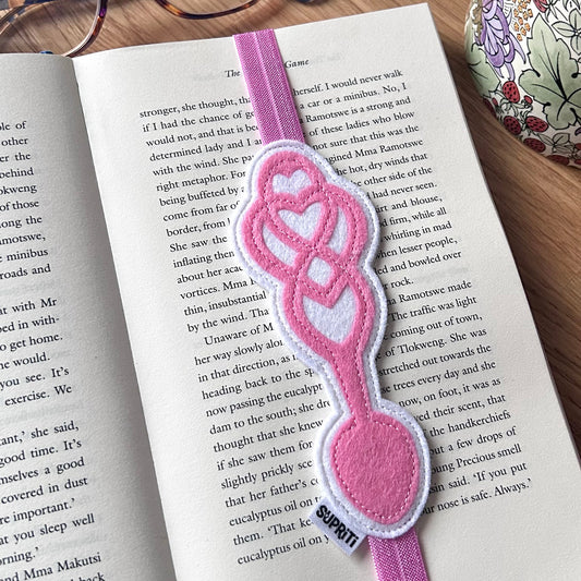 Bookmark - Handmade Wool Lovespoon / Love Spoon – Baby Pink