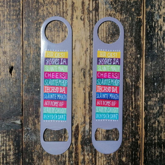 Bottle Opener / Bar Blade - Enamel - Iechyd Da / Cheers!