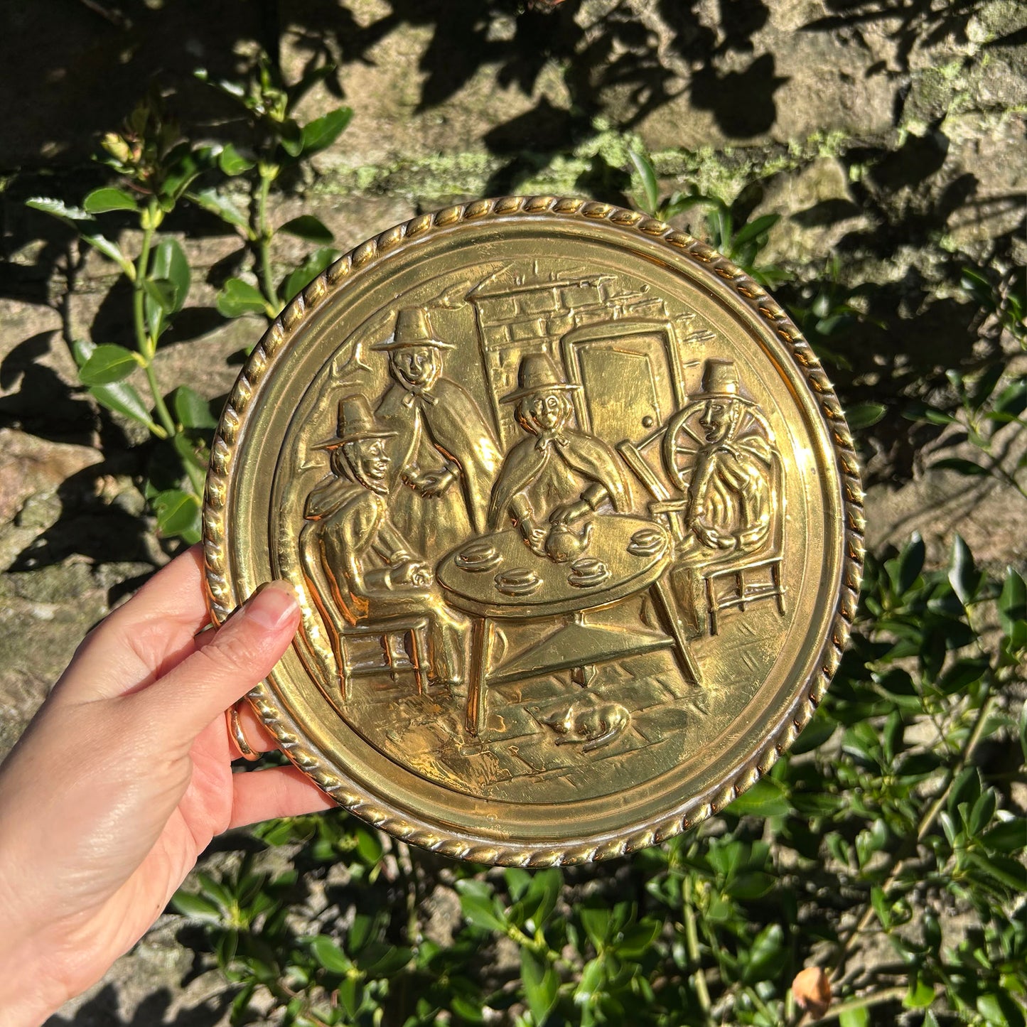 Brass Plaque - Welsh Ladies - Tea Party - Vintage (Preloved)