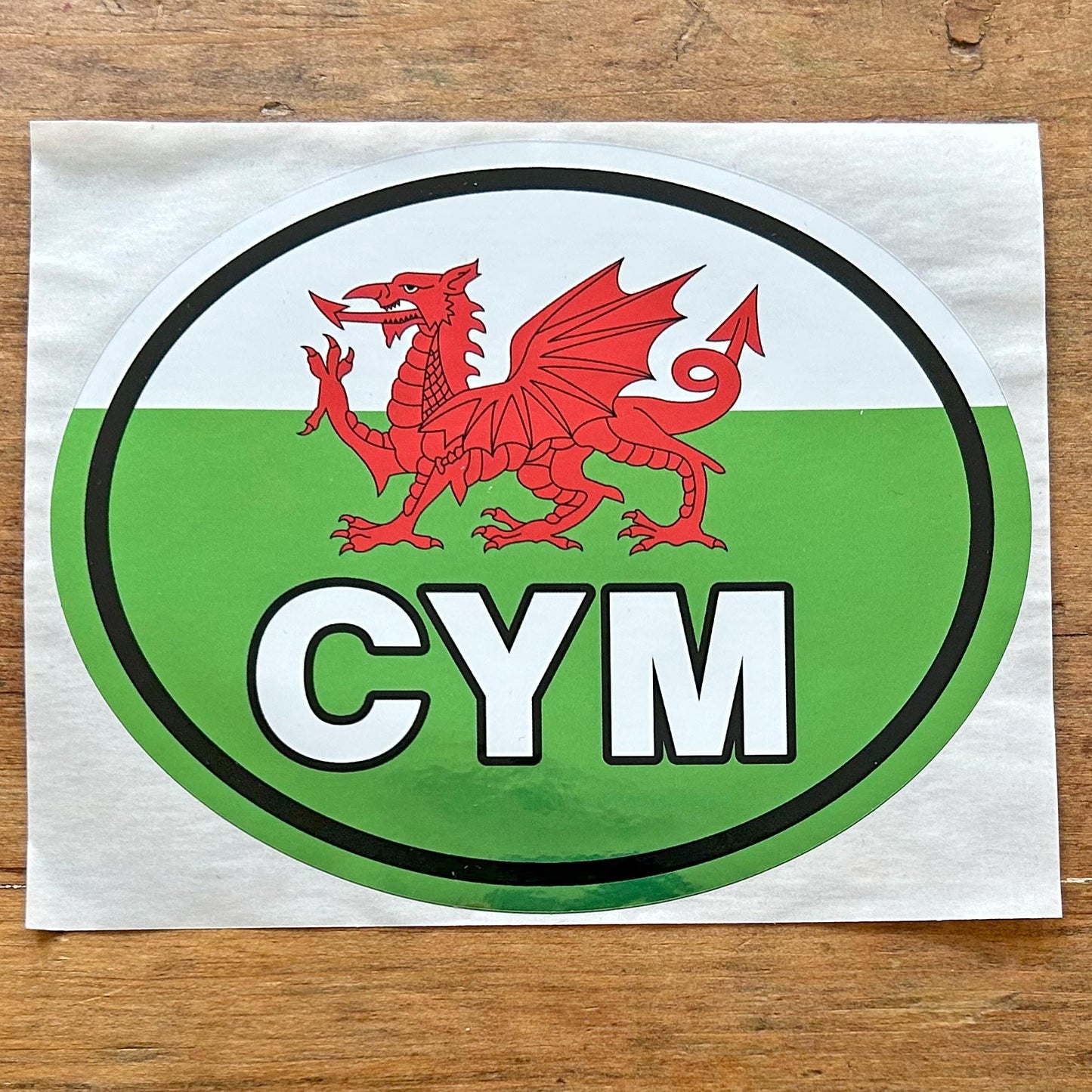 Bumper Sticker - CYM - Cymru / Wales - Metallic - Welsh Dragon Flag