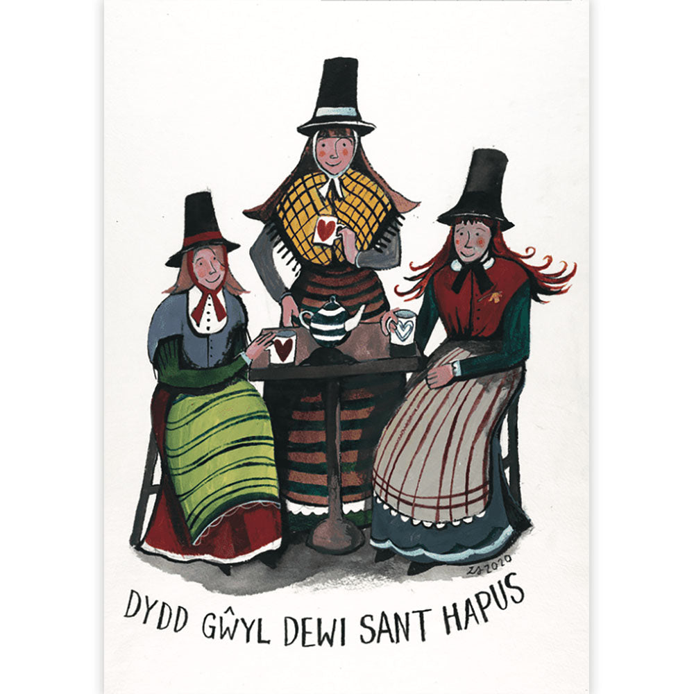 Card - Welsh Ladies - Dydd Gŵyl Dewi Sant Hapus