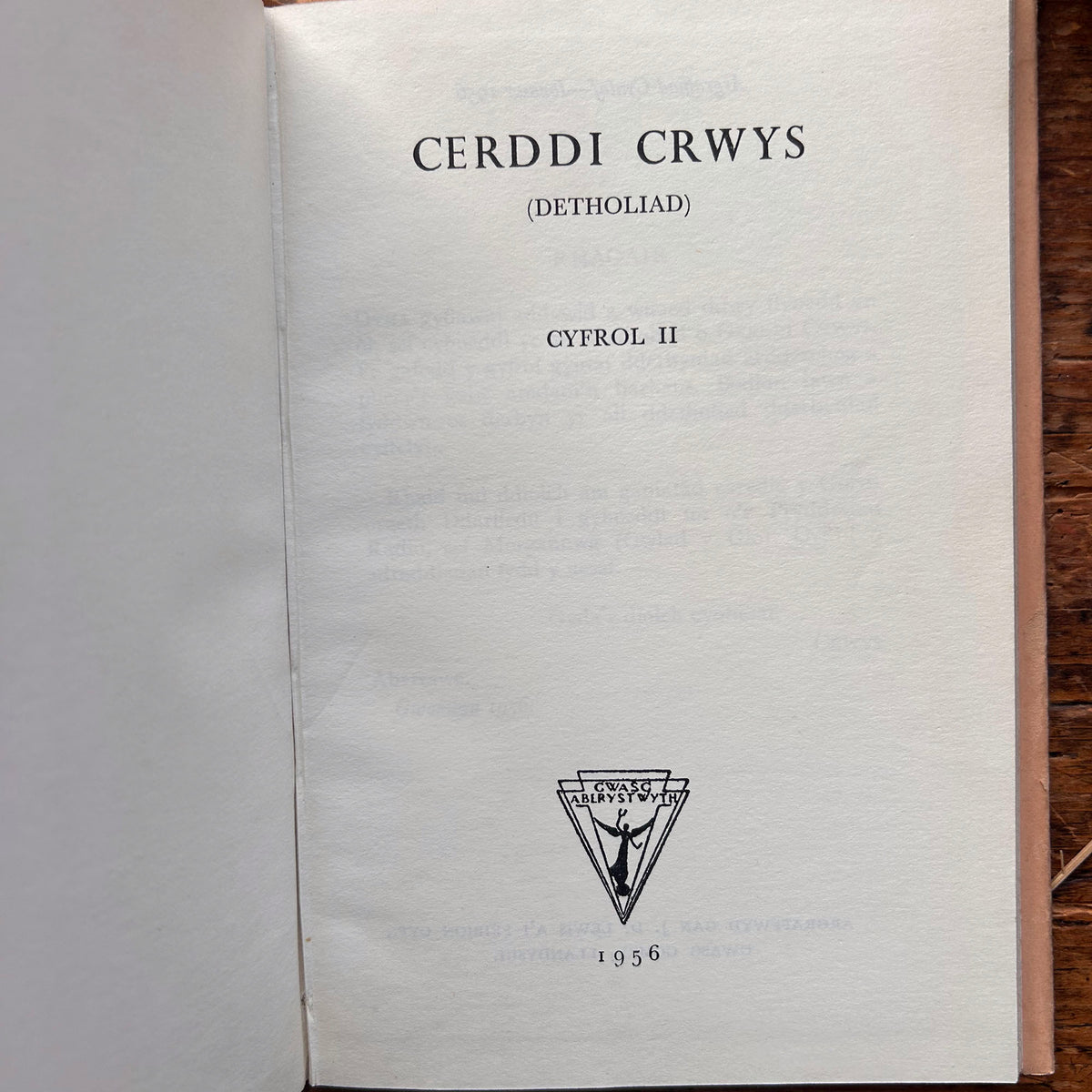 Cerddi Crwys Cyfrol II - Welsh Folk Songs 1956 (Preloved)
