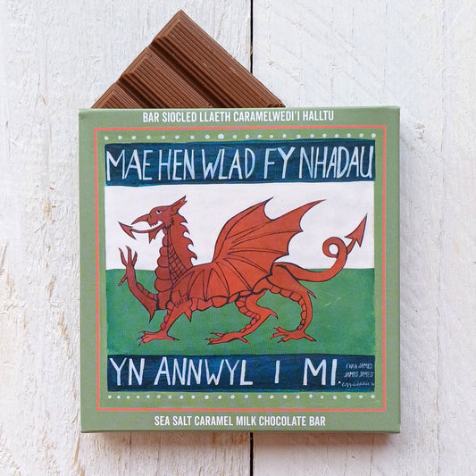Chocolate Bar - Welsh Anthem - Mae Hen Wlad - Sea Salt Caramel
