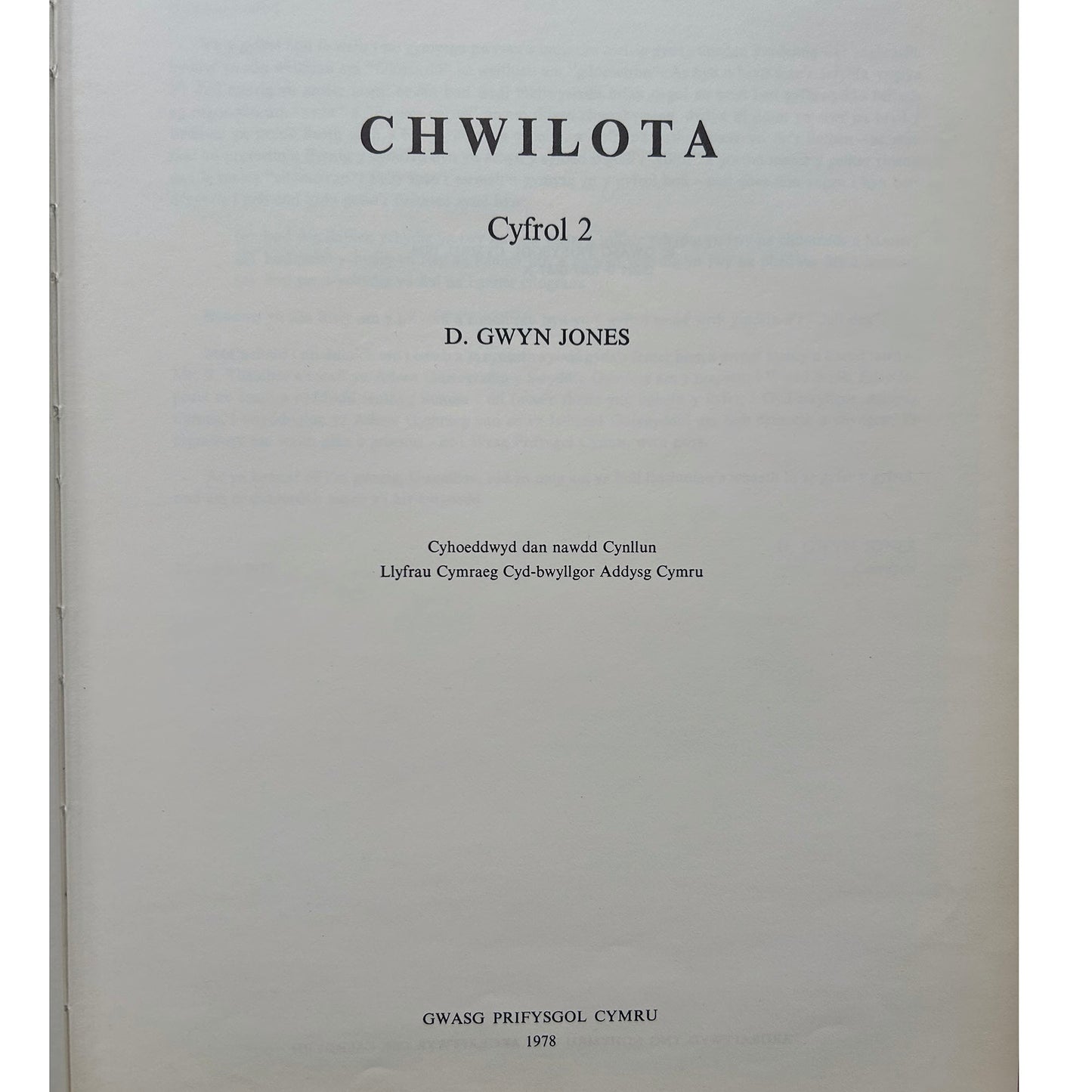 Chwilota / Search - Cyfrol 1 & 2 - D. Gwyn Jones (Preloved)