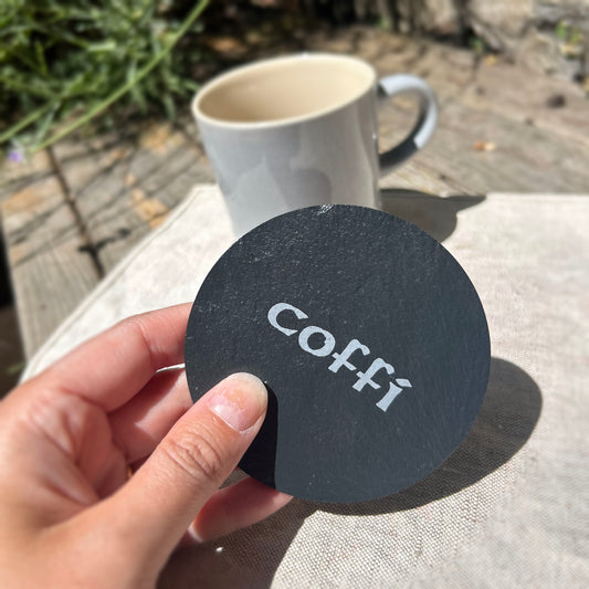 Coaster - Welsh Slate - Coffee / Coffi