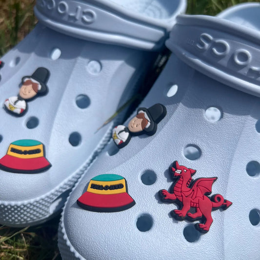 Croc Charms / Welsh Jibbitz - Welsh Lady, Dragon & Yma o Hyd