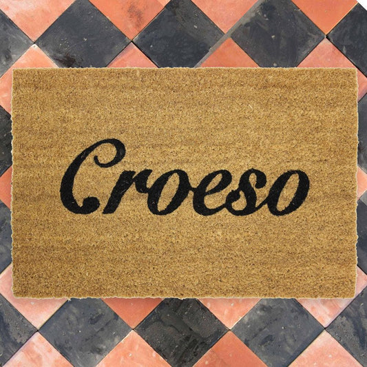 Door Mat - Welsh Language - Italic - Welcome / Croeso