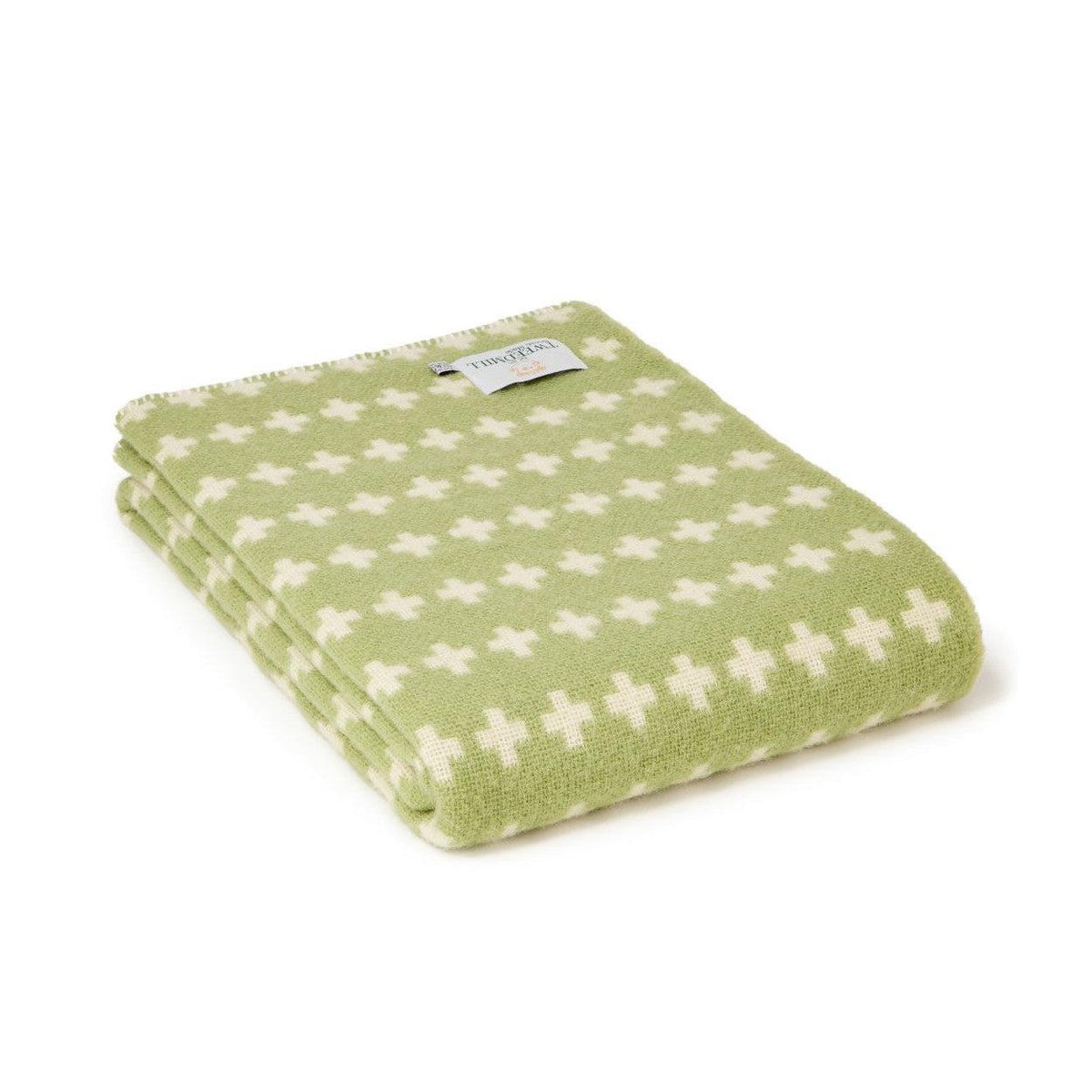 Throw / Blanket - New Wool - Tweedmill Cross - Fern Green