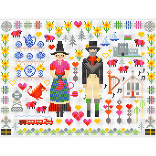 Cross Stitch Kit - Welsh - Folkies - Welsh Costumes