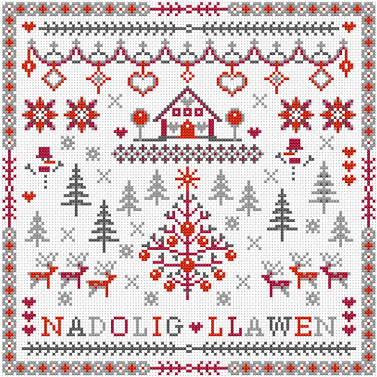 Cross Stitch Kit - Welsh - Nadolig Llawen - Merry Christmas