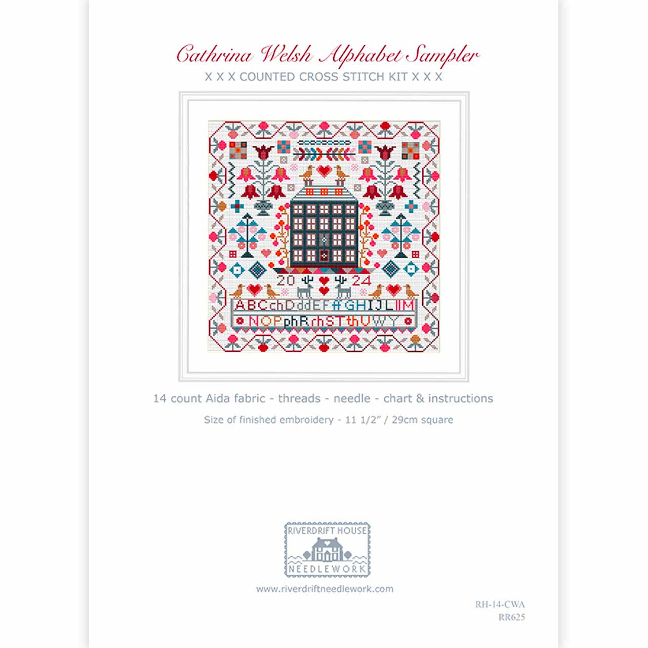 Cross Stitch Kit - Welsh Alphabet Sampler - Cathrina 1884