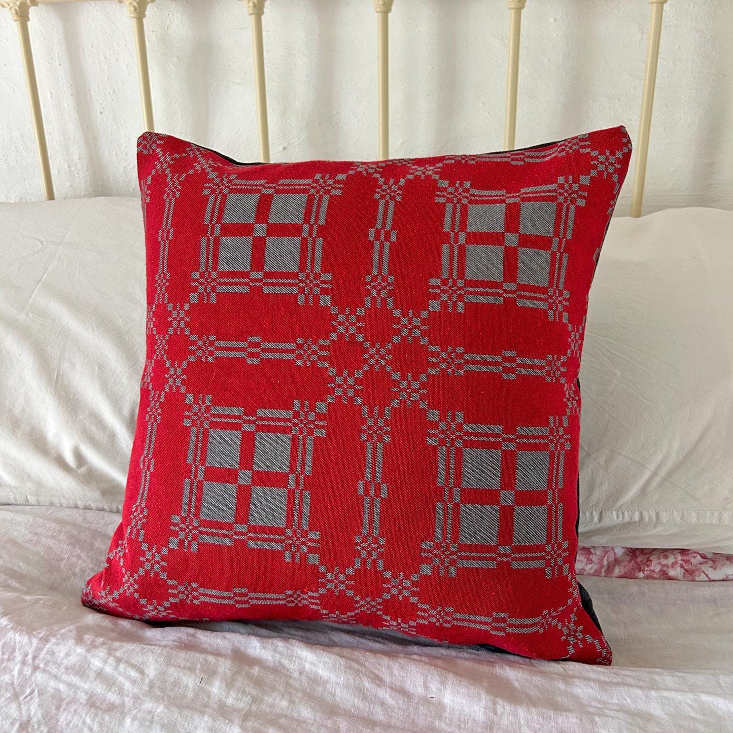 Cushion - Welsh Brithwaith - Red & Grey