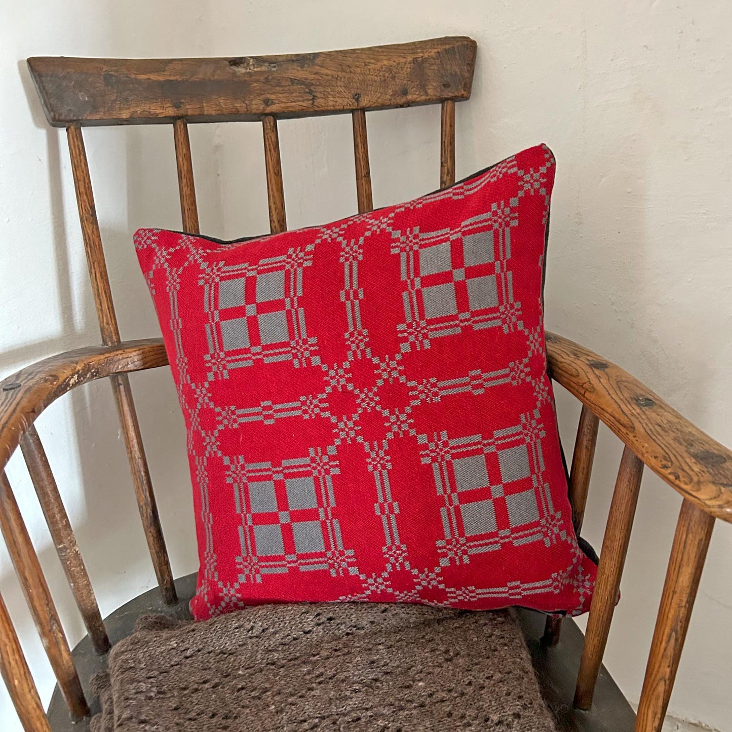 Cushion - Welsh Brithwaith - Red & Grey