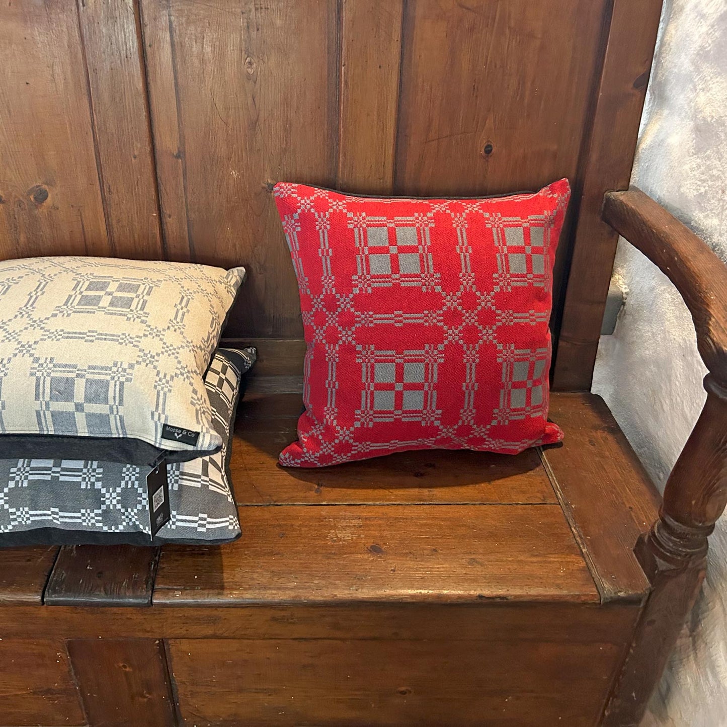 Cushion - Welsh Brithwaith - Red & Grey