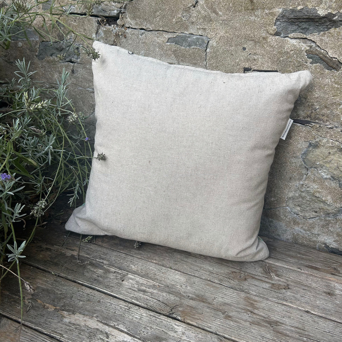 Cushion - Welsh Tapestry Cross - Mint Green