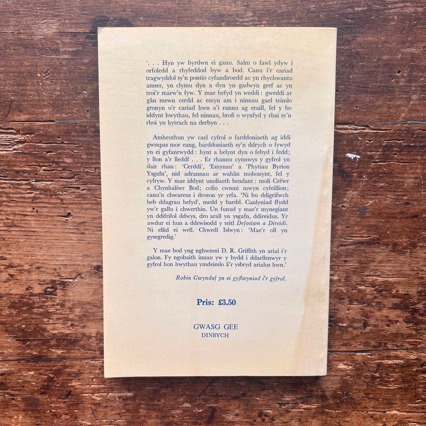 Defosiwn A Direidi - D. R. Griffith - 1986 (Preloved)