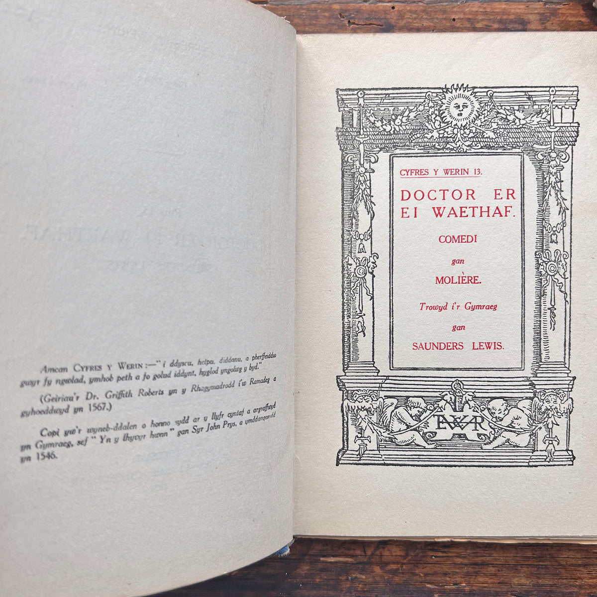 Doctor Er Ei Waethaf - Moliere - 1924 (Preloved)