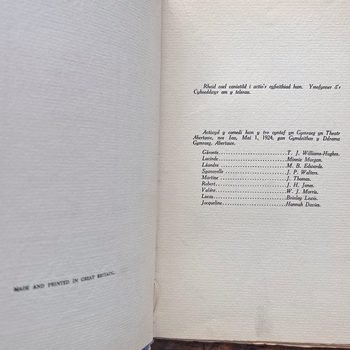 Doctor Er Ei Waethaf - Moliere - 1924 (Preloved)