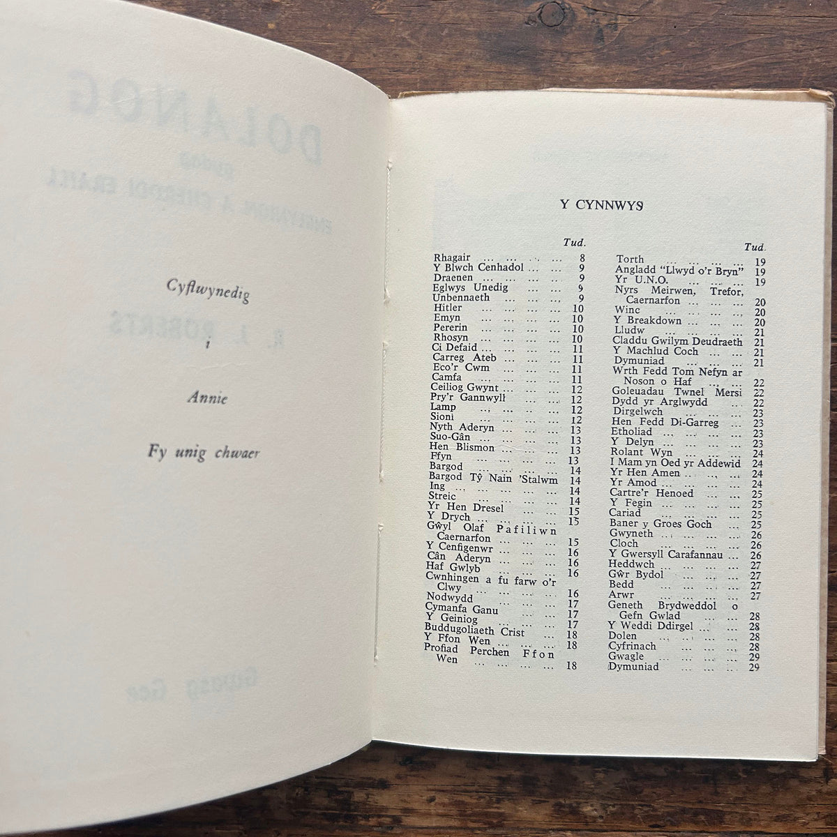 Dolanog - gydag Englynion a Cherddi Eraill - R. J. Roberts - 1967 (Preloved)