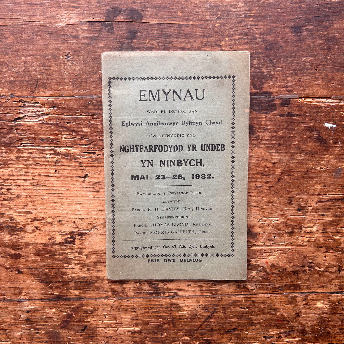 Emynau - Welsh Hymn Booklet - 1932 (Preloved)