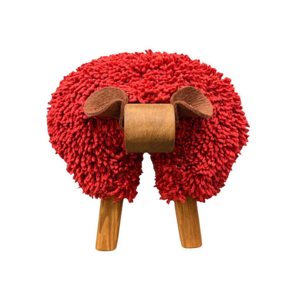 Gweddill Traed - Defaid Cymreig - Ewemoo Gwreiddiol - Coch Tomato - Wedi'i wneud â Llaw