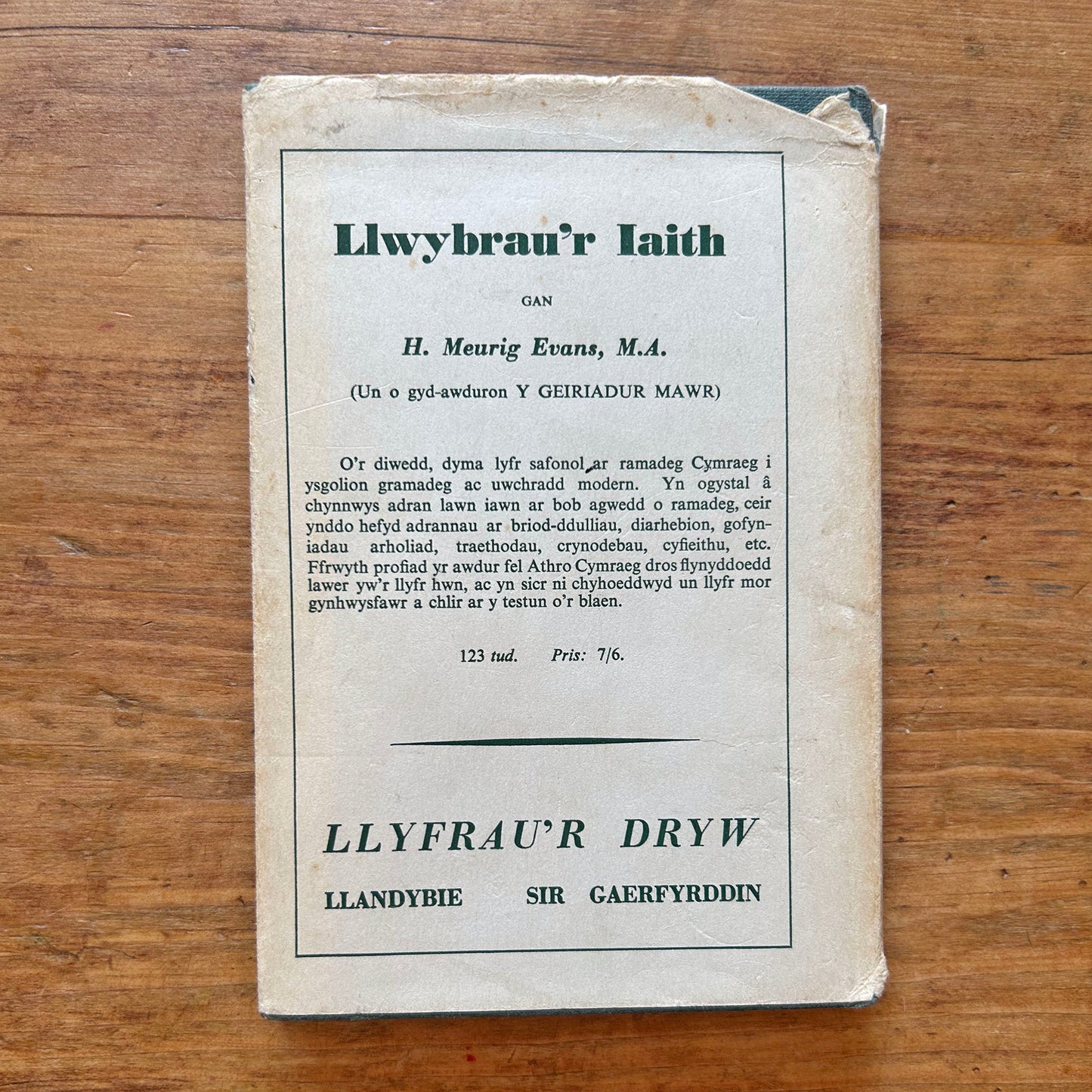 Ffurfiau'r Awen - W. Leslie Richards - Poetry 1961 (Preloved)