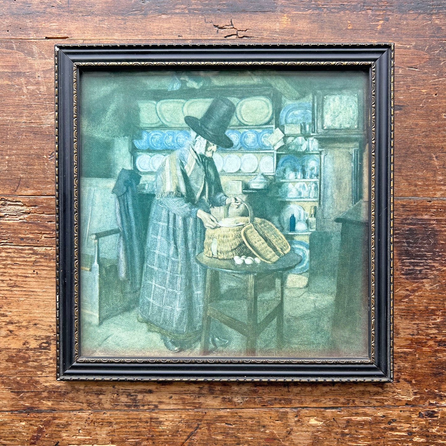 Framed Print - Market Day in Old Wales - Sydney Curnow Vosper (Preloved)
