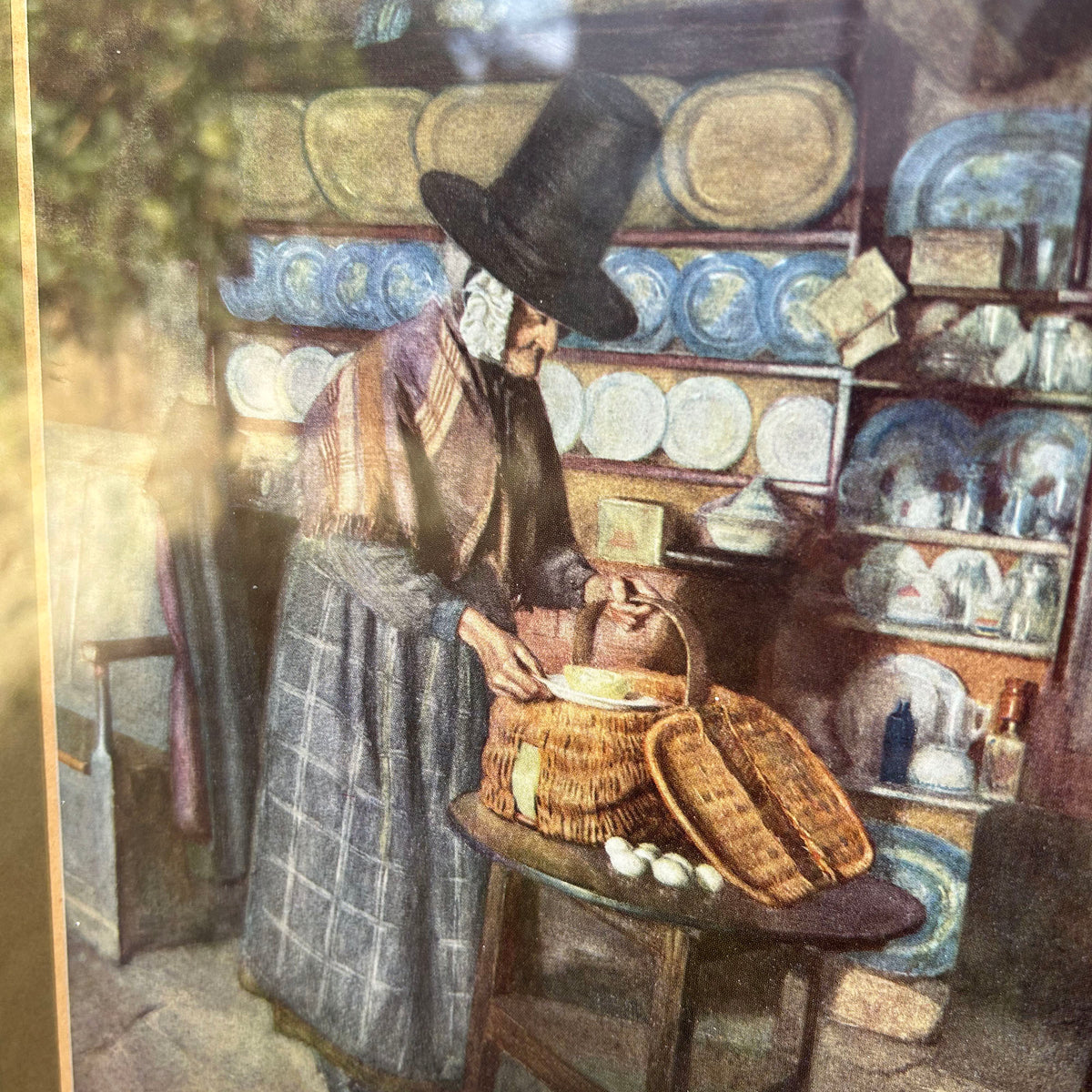 Framed Print - Market Day in Old Wales - Sydney Curnow Vosper (Preloved)