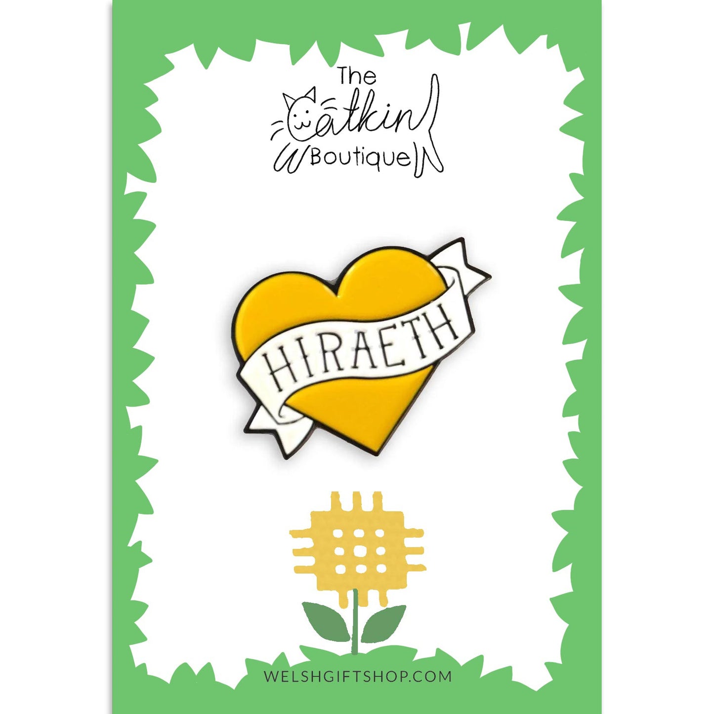 Tlws / Bathodyn / Pin - Enamel - Calon - Hiraeth