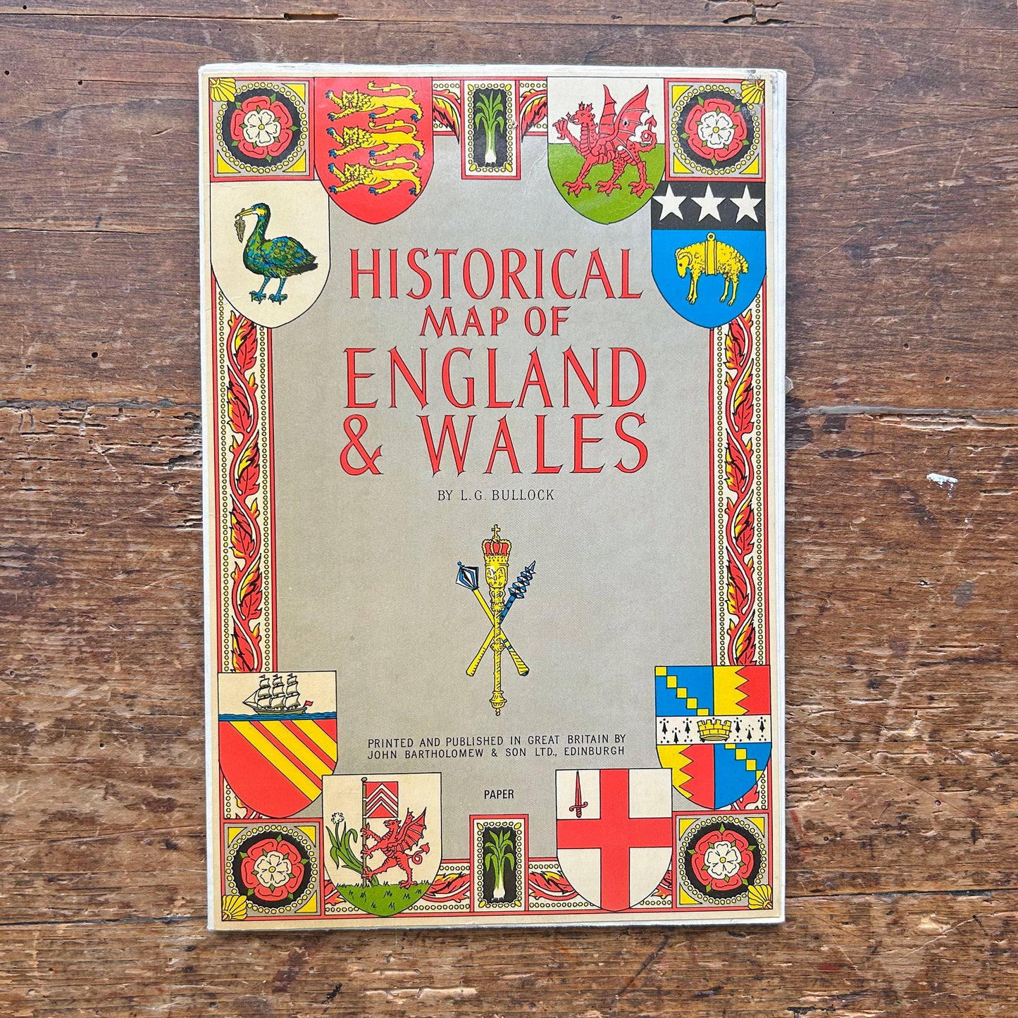 Historical Map of England and Wales - 1971 (Preloved)