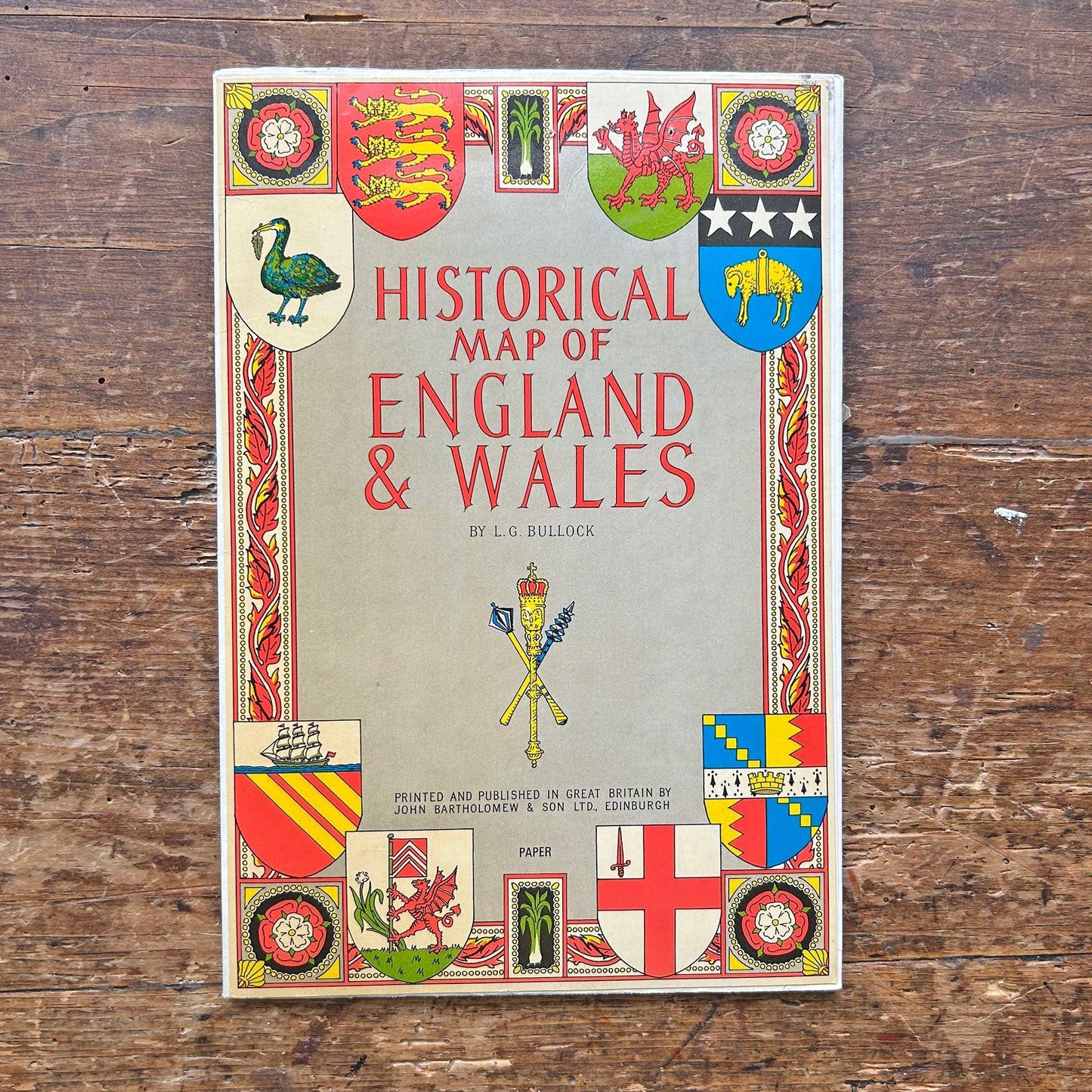 Historical Map of England and Wales - 1971 (Preloved)