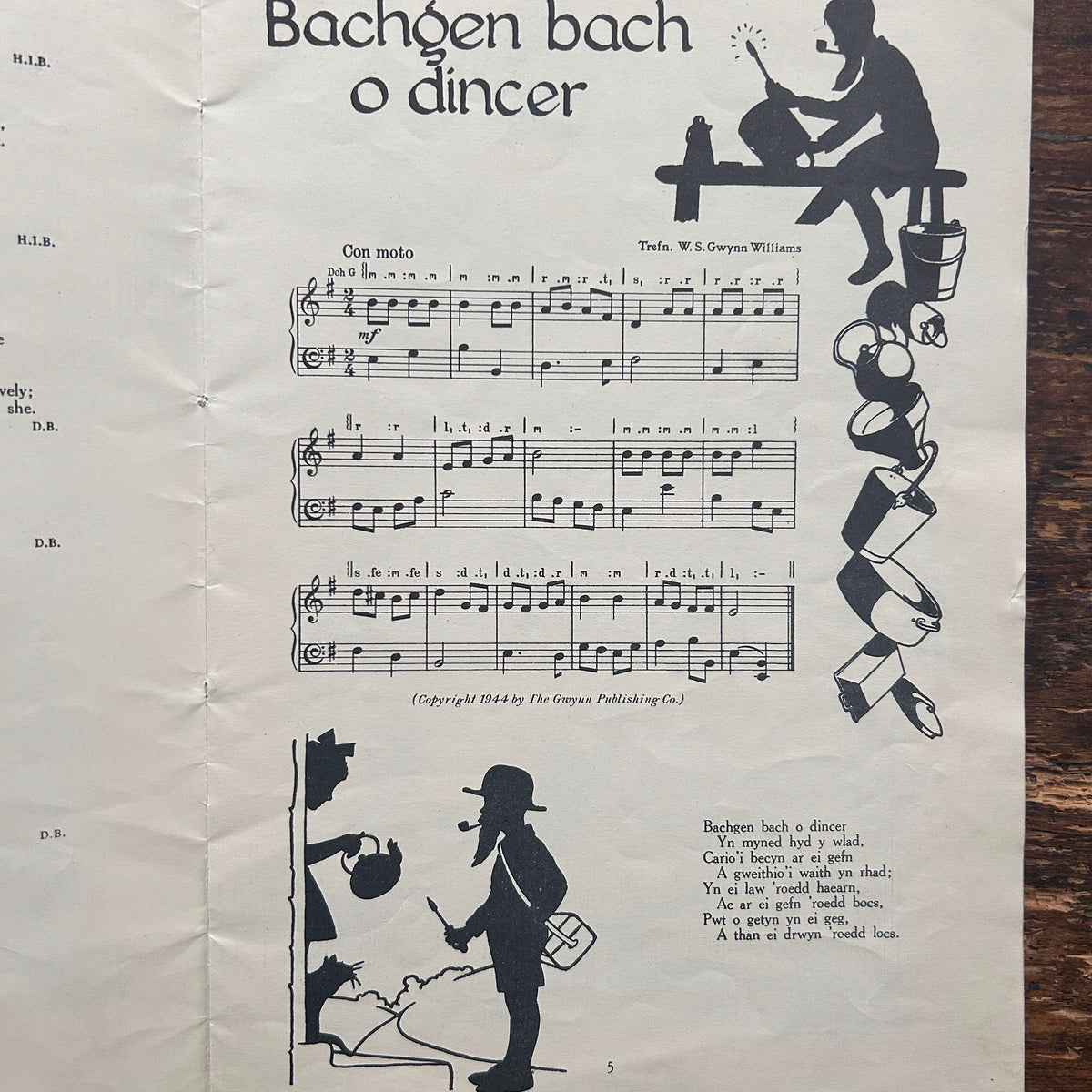 Hwiangerddi Cymru / Welsh Nursery Songs - 1944 (Preloved)