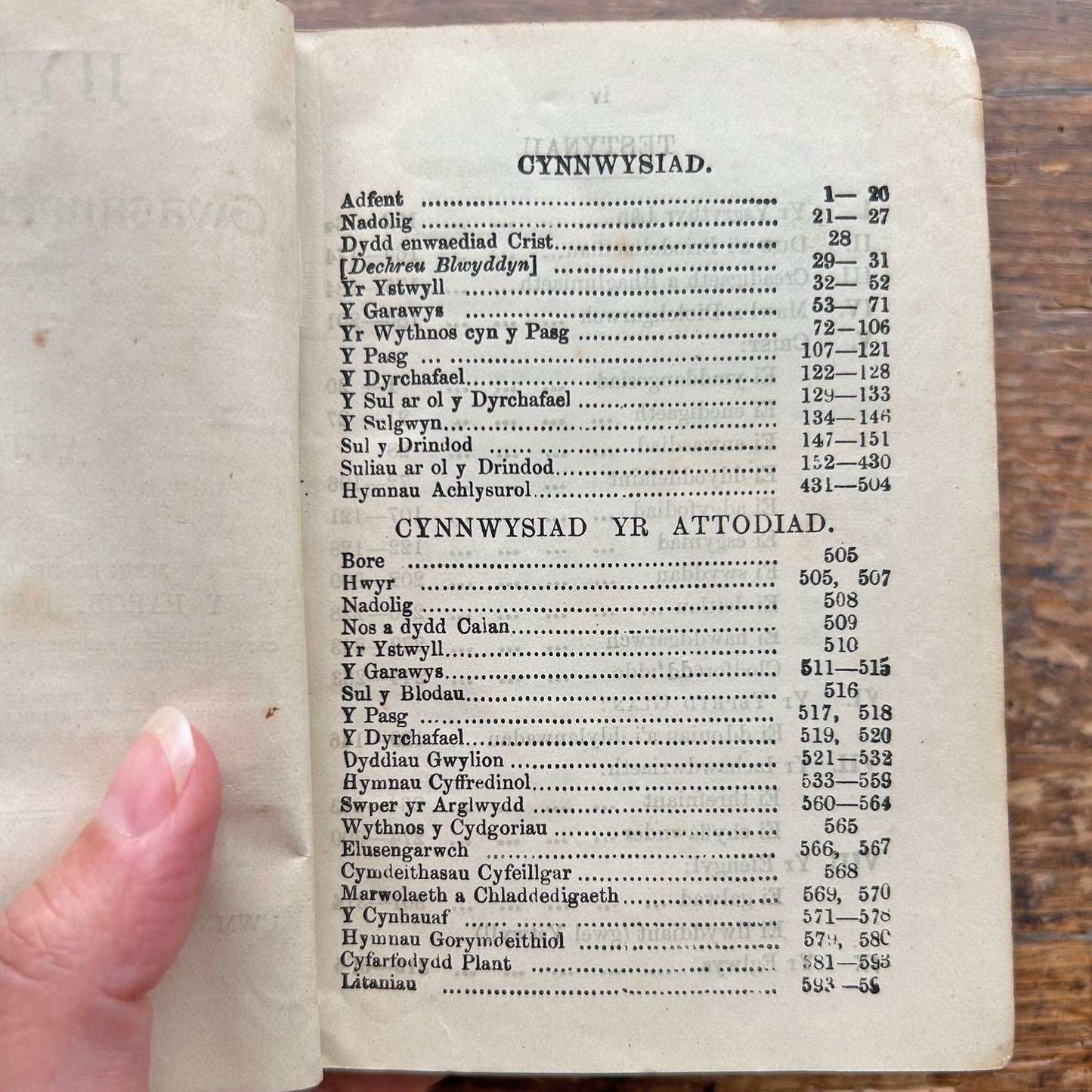 Hymnau - Gwasanaeth yr Eglwys yn Nghymru - Antique Welsh Hymn Book 1899 (Preloved)