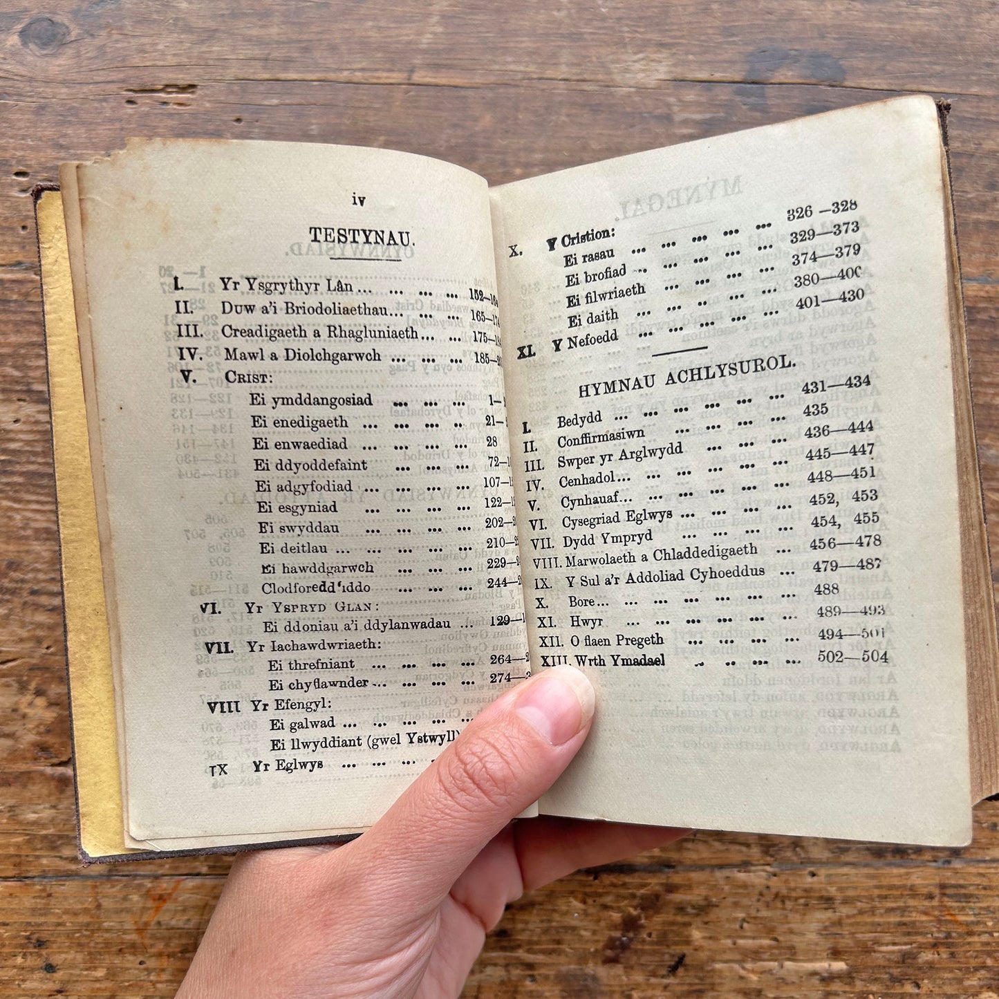 Hymnau - Gwasanaeth yr Eglwys yn Nghymru - Antique Welsh Hymn Book 1899 (Preloved)