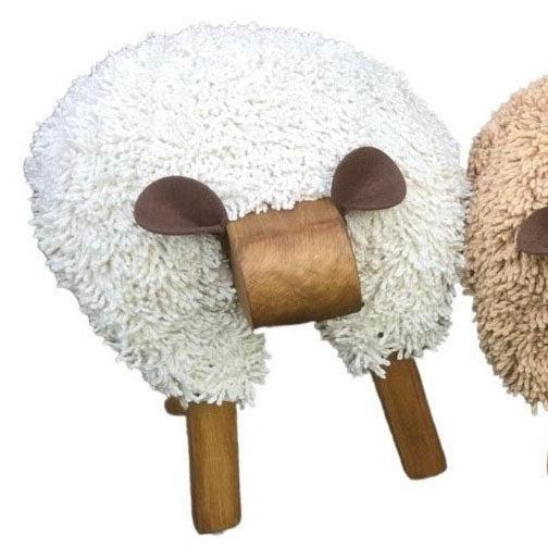 Foot Rest - Welsh Sheep - Original Ewemoo - Ivory / Off White - Handmade
