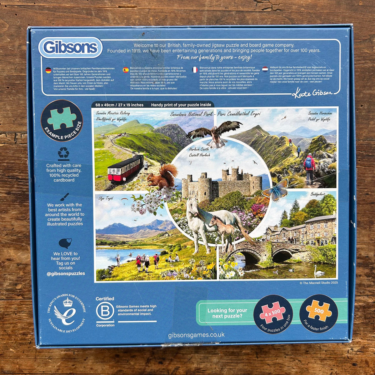 Jigsaw Puzzle - Gibsons - Snowdonia 1000 Pieces (Preloved)