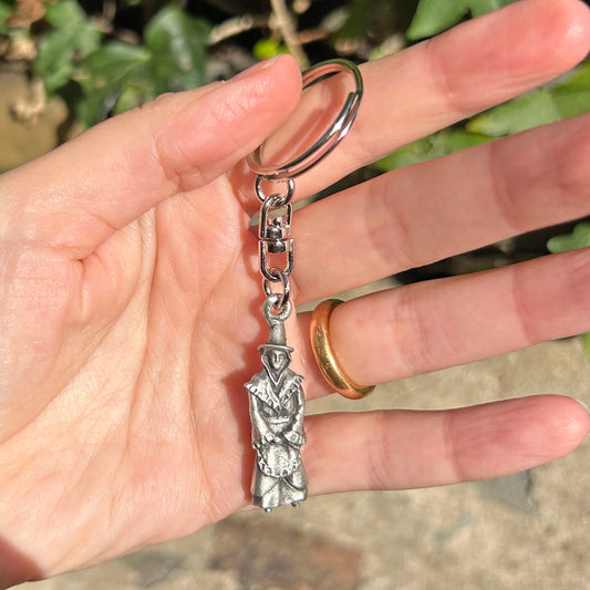 Keyring / Key Chain - Pewter - Welsh Lady