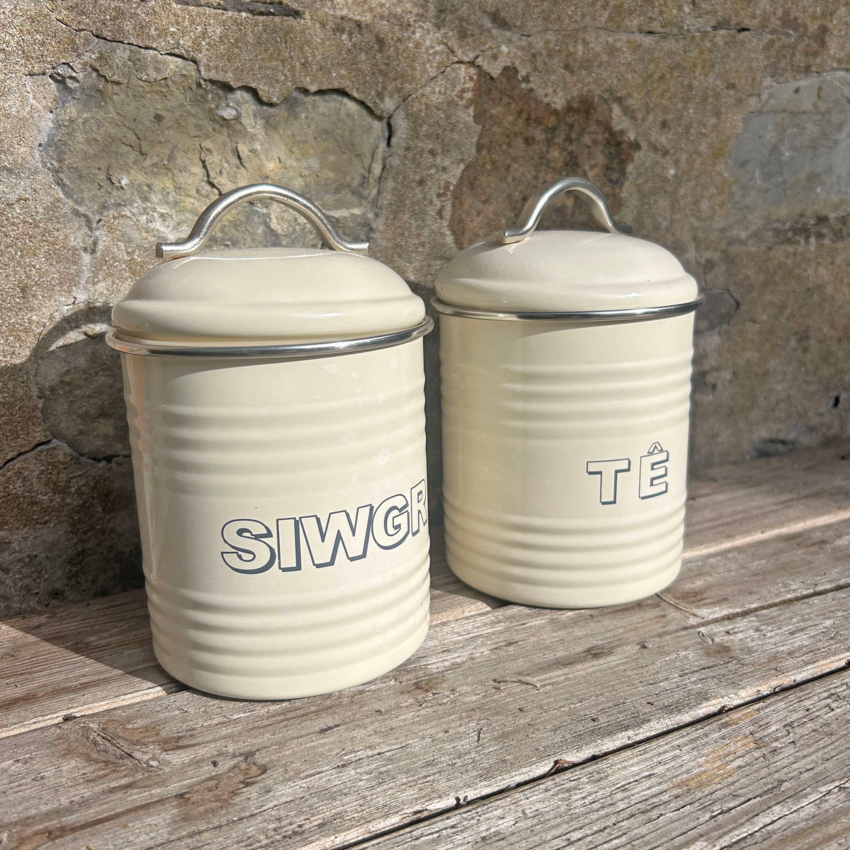 Set Cynwysyddion Cegin - Tuniau Coffi / Te / Siwgr (Wedi'i Ail-law)