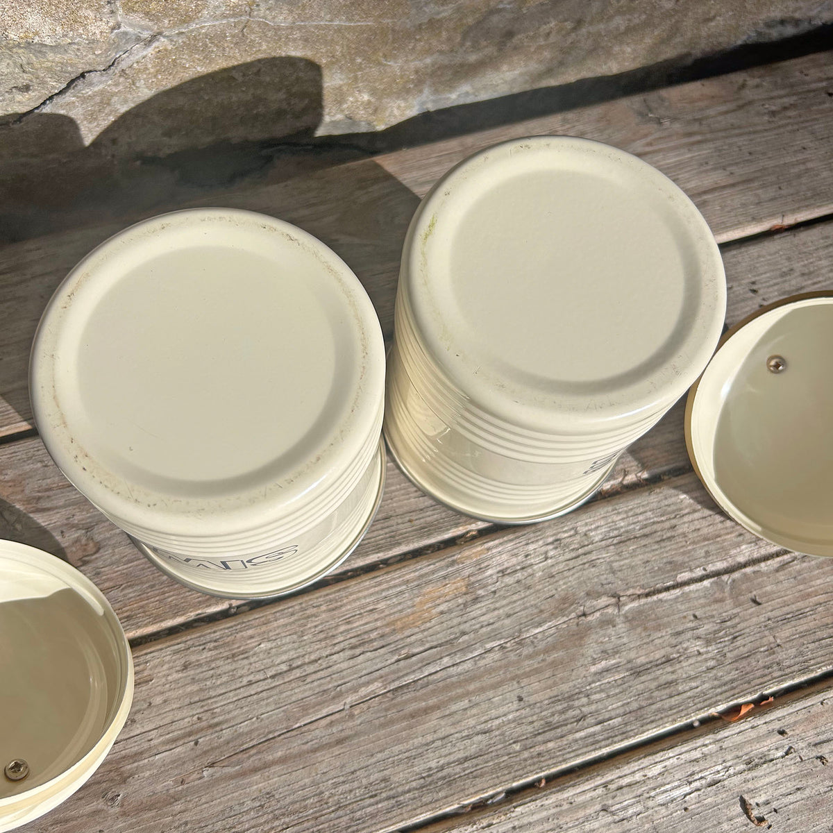 Kitchen Container Set - Te & Siwgr Tins (Preloved)