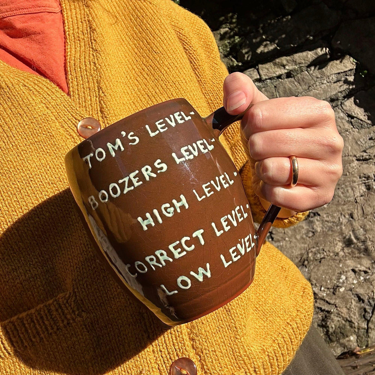 Large Mug / Flagon - Welsh Studio Slipware Pottery - Tom's Level (Preloved)