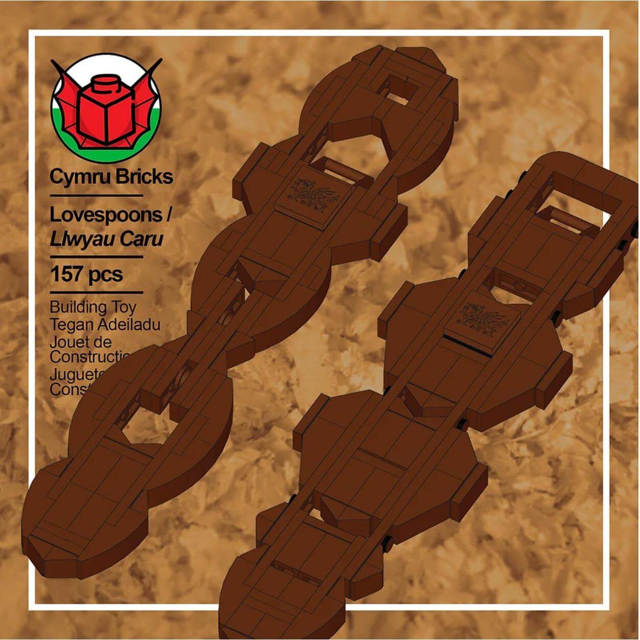 Brick Set - Cymru Bricks - Build Your Own: Welsh Lovespoons